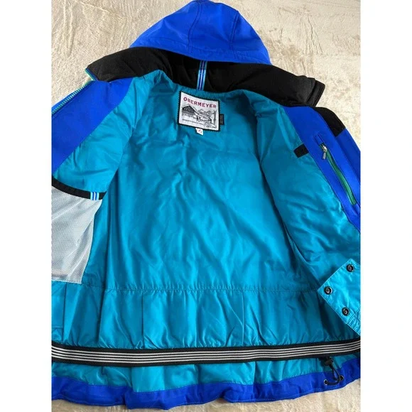 Obermeyer Womens Blue Down Insulated Ski Jacket Hooded Winter Coat Size 6 - Picture 3 of 17